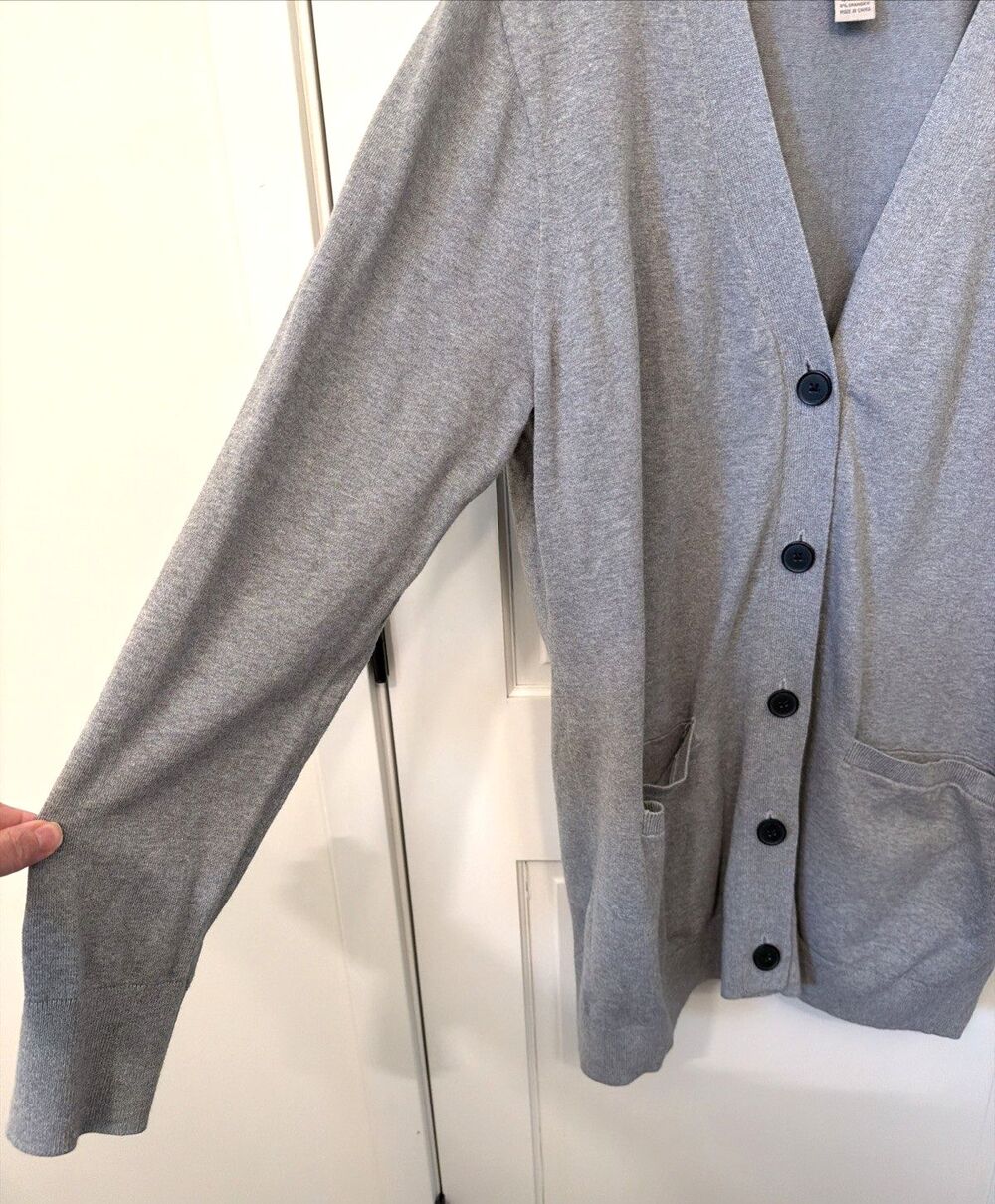 Duluth Trading Gray Long Sleeve Button Front Cardigan Sweater Women XXL Pockets - Picture 2 of 12